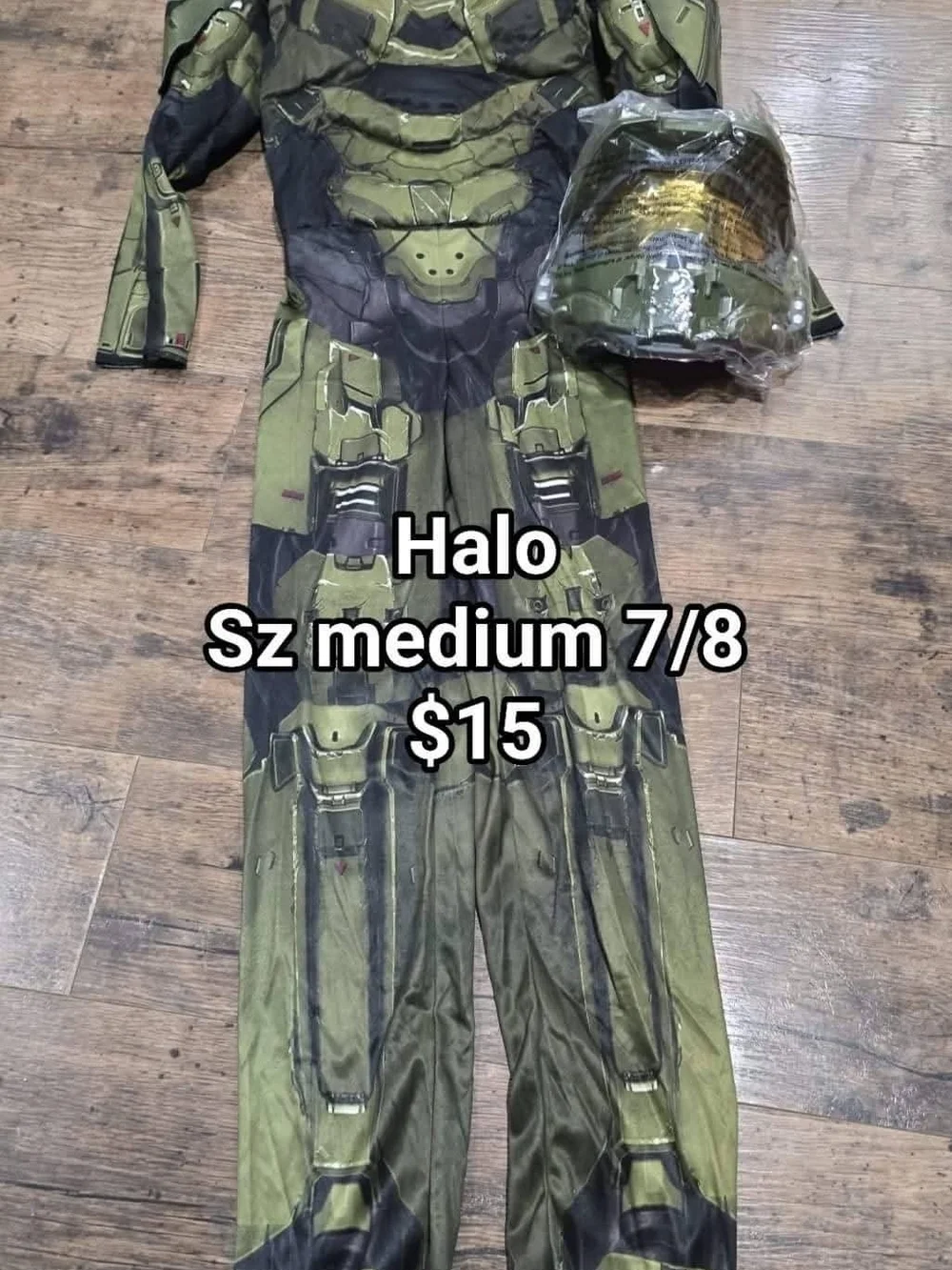 Halo Kids Green and Black Superhero Armor Costume with Helmet